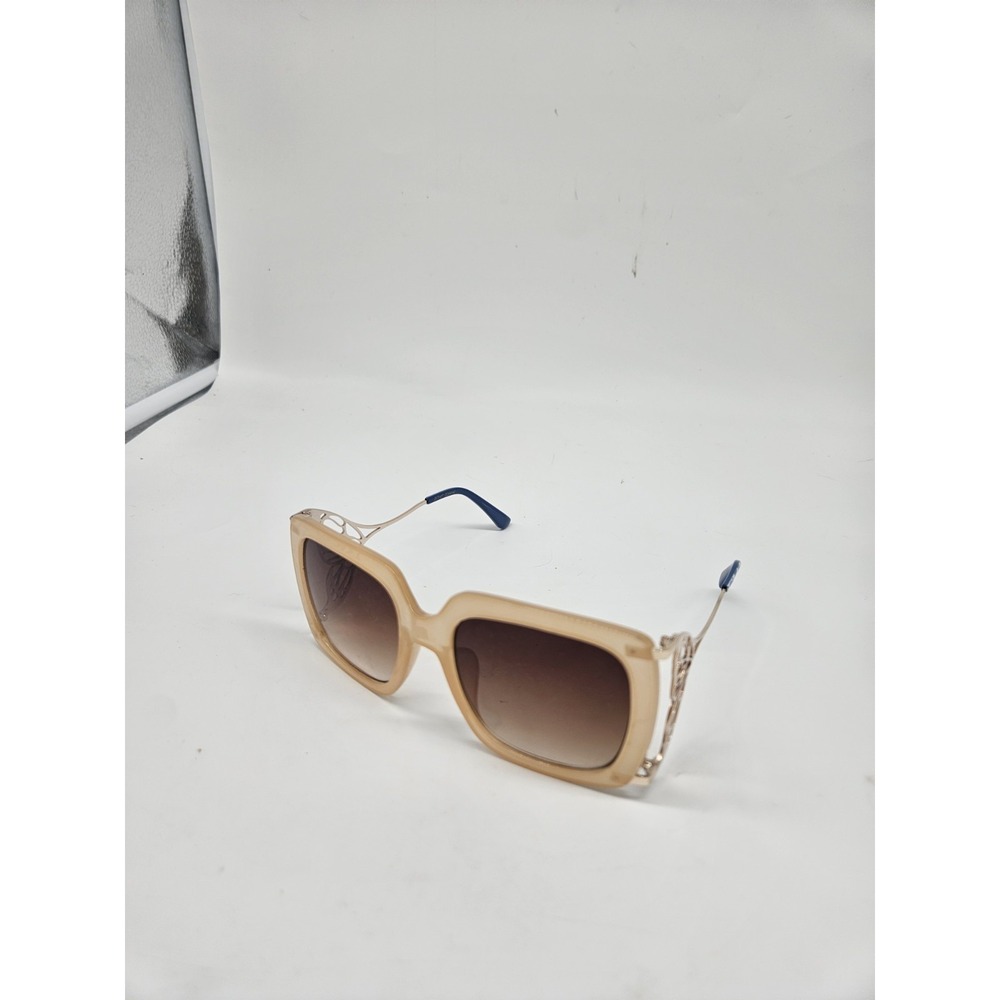 Betsey Johnson Beige Oversized Sunglasses With Metal Butterfly Detailโ On Temple